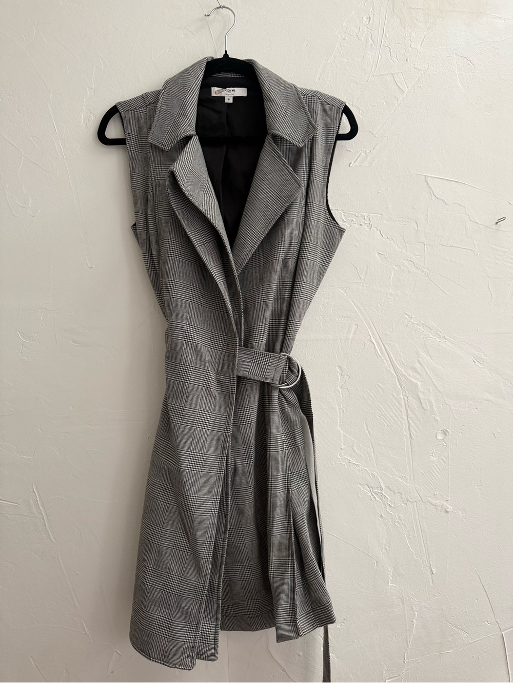 Jason Wu Sleeveless Glen Plaid Belted Dress - Gray